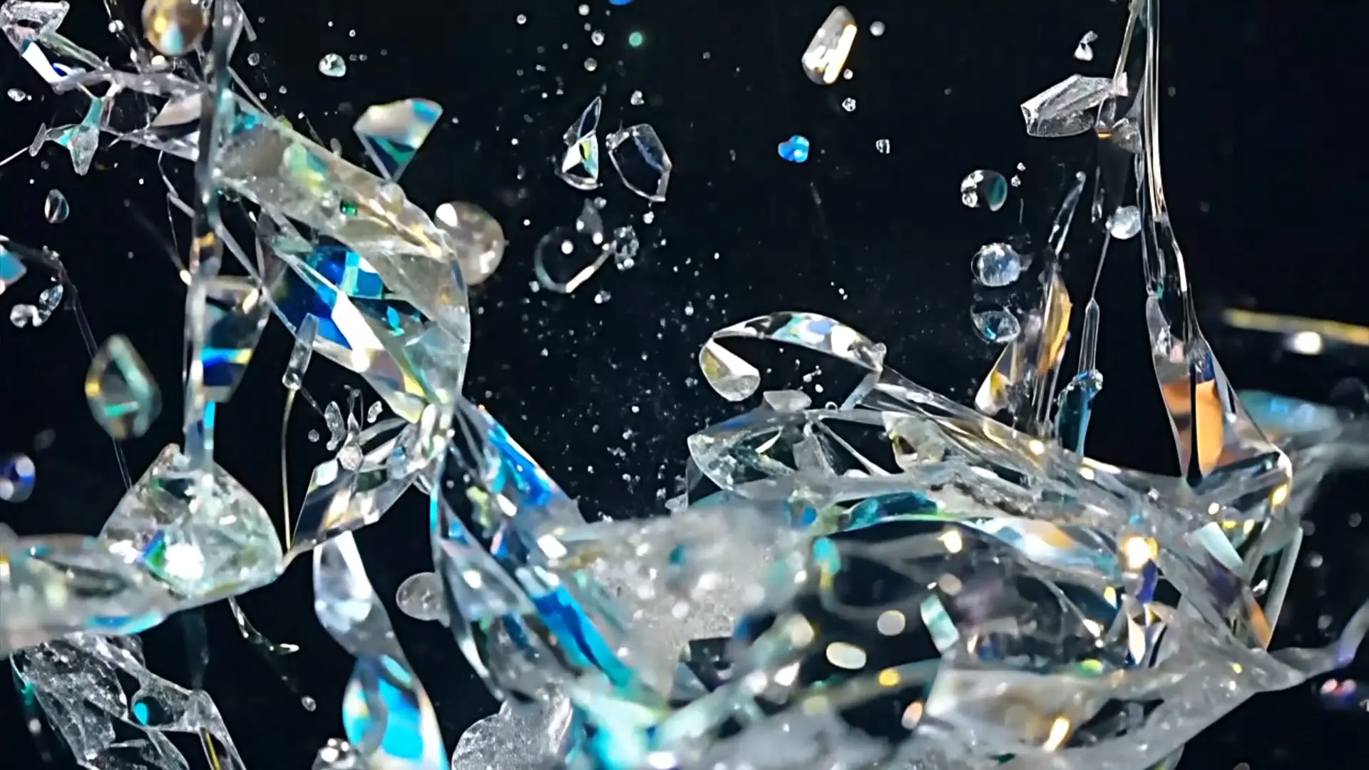 Vivid Glass Shatter Transition Video for Logo Animation